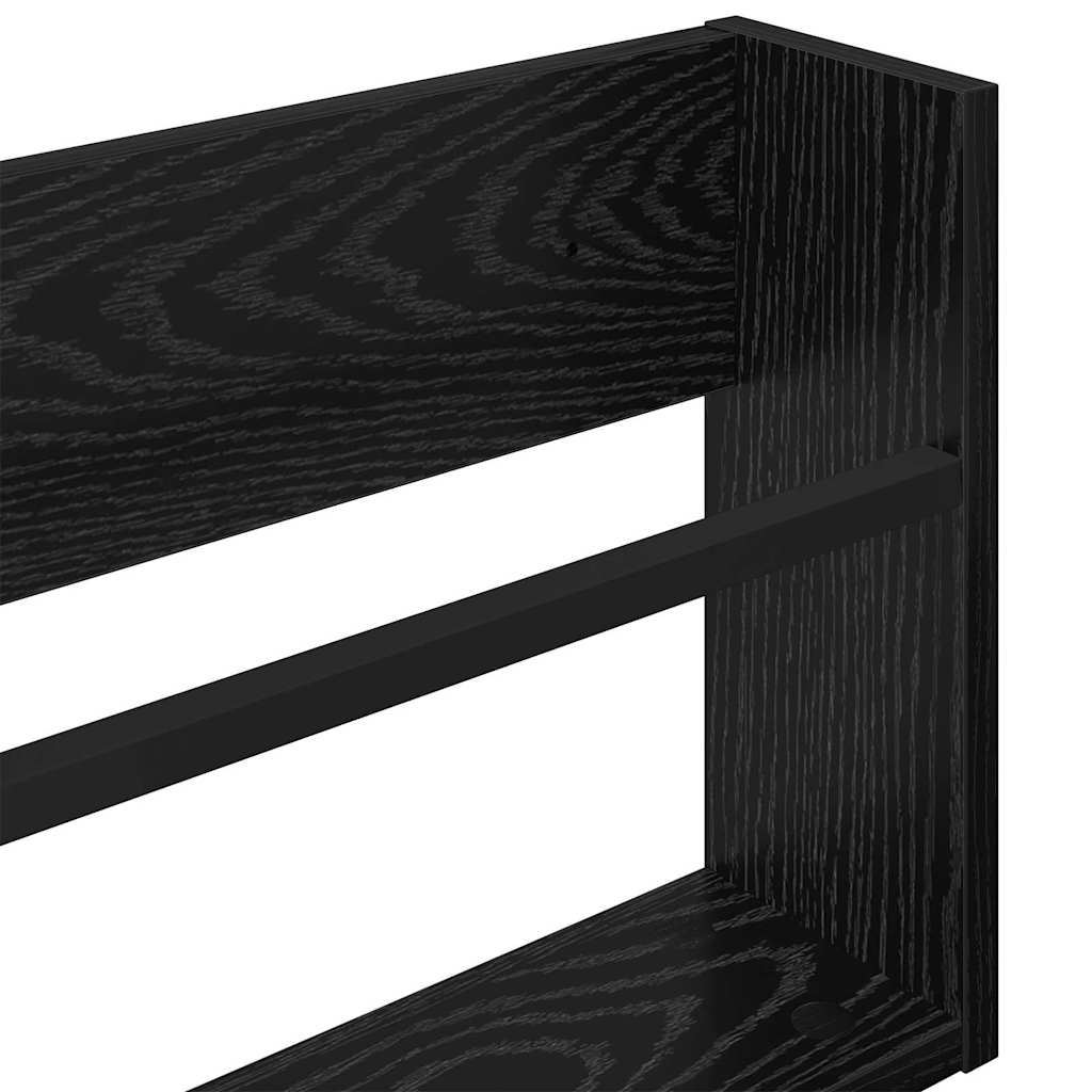 vidaXL Ράφι Περιοδικών με ράφι 2 pcs Μαύρη Οξυά 80 x 12 x 30 εκ