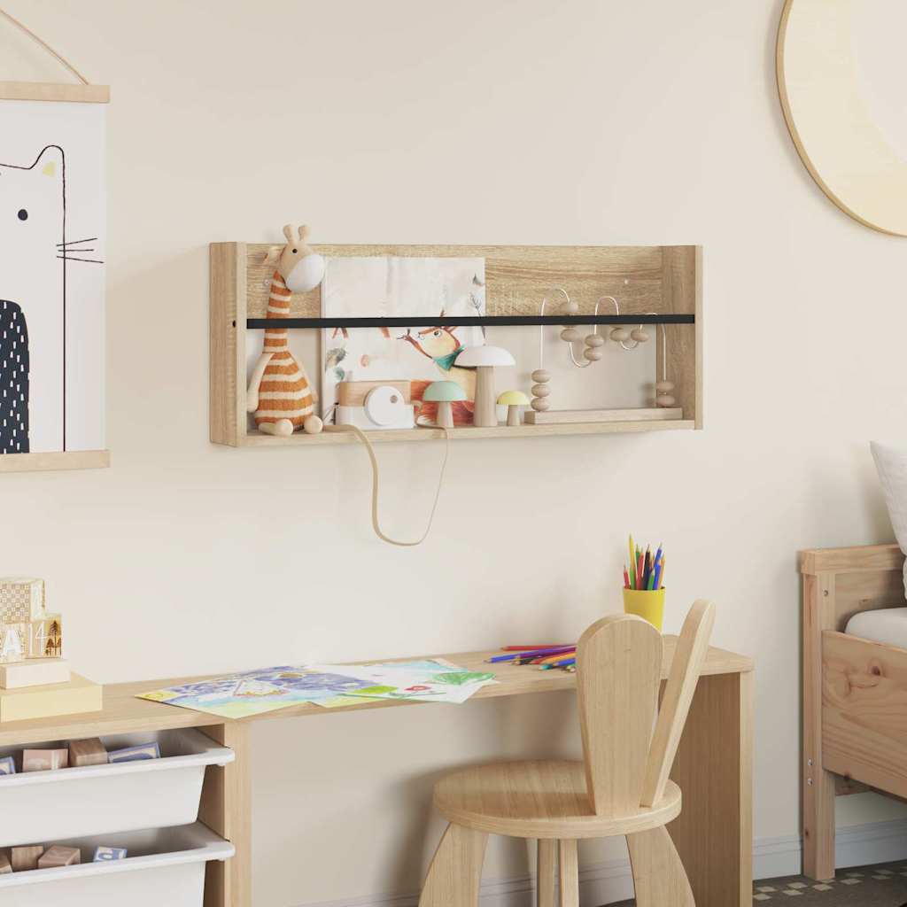 vidaXL Ράφι Περιοδικών Δρύς Sonoma 80 x 12 x 30 εκ Επεξεργασμένο ξύλο