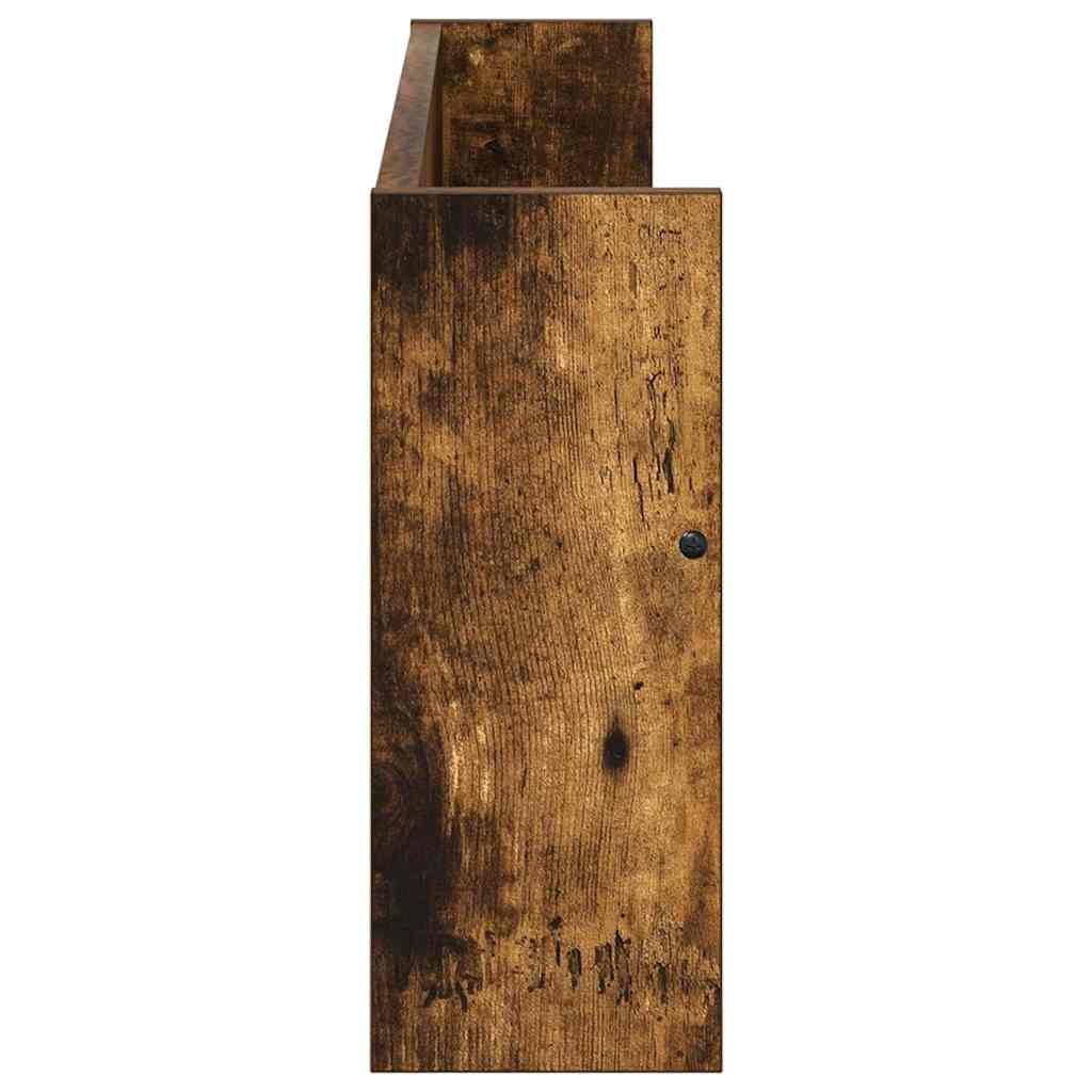 vidaXL Ράφι Περιοδικών με ράφι Επιτοίχιο Καπνιστό Δρύς 80 x 12 x 30 εκ