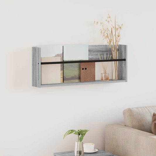 vidaXL Ράφι Περιοδικών με ράφι Επιτοίχιο Γκρίζο Σονομα 80 x 12 x 30 εκ