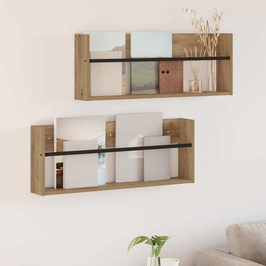 vidaXL Ράφι Περιοδικών με ράφι 2 pcs Artisan Oak 80 x 12 x 30 εκ