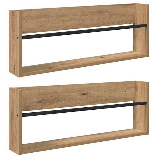 vidaXL Ράφι Περιοδικών με ράφι 2 pcs Artisan Oak 80 x 12 x 30 εκ