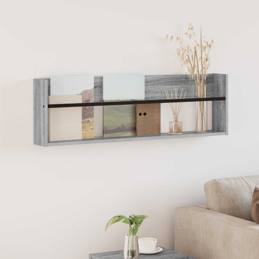 vidaXL Ράφι Περιοδικών με ράφι Γκρίζο Σονομα 100 x 12 x 30 εκ