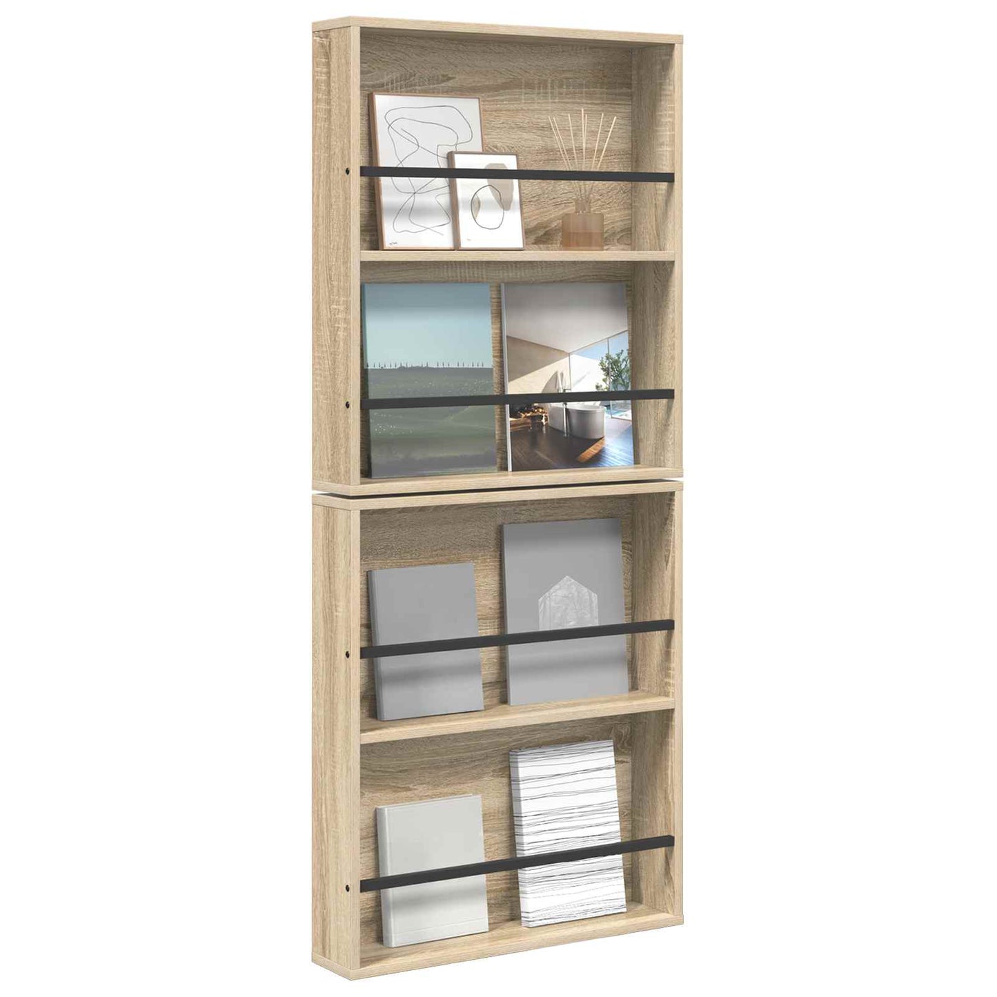 vidaXL Ράφι Περιοδικών με ράφι 2 pcs Δρύς Sonoma 60 x 12 x 70 εκ