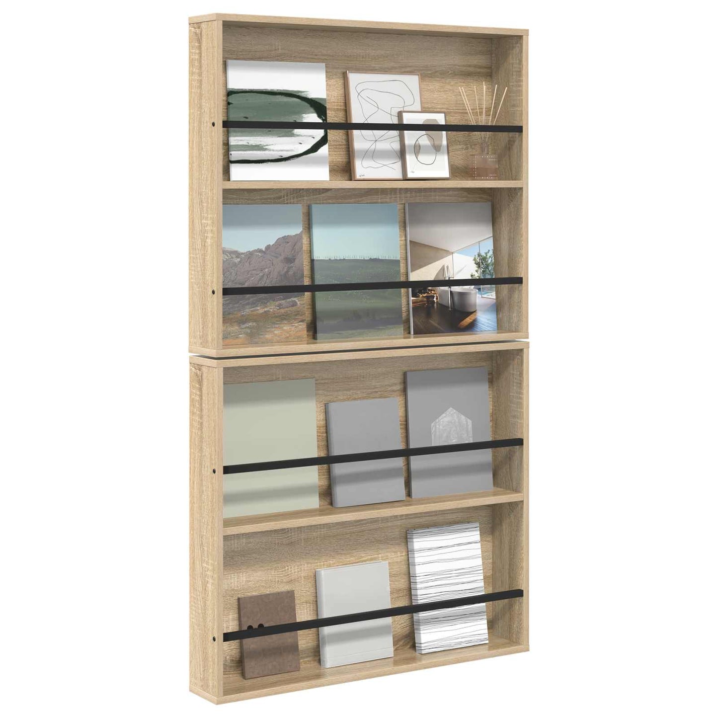 vidaXL Ράφι Περιοδικών με ράφι 2 pcs Δρύς Sonoma 80 x 12 x 70 εκ