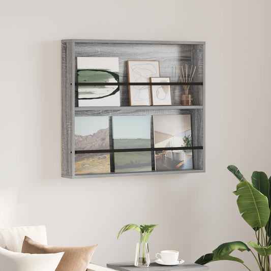 vidaXL Ράφι Περιοδικών Γκρι Sonoma 80 x 12 x 70 εκ Επεξεργασμένο Ξύλο