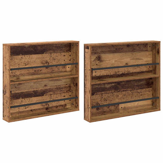 vidaXL Ράφι Περιοδικών με ράφι 2 pcs Παλιό ξύλο 80 x 12 x 70 εκ
