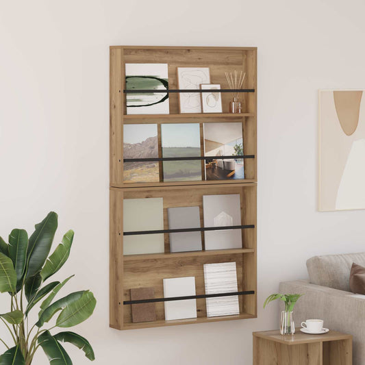 vidaXL Ράφι Περιοδικών με ράφι 2 pcs Artisan Oak 80 x 12 x 70 εκ
