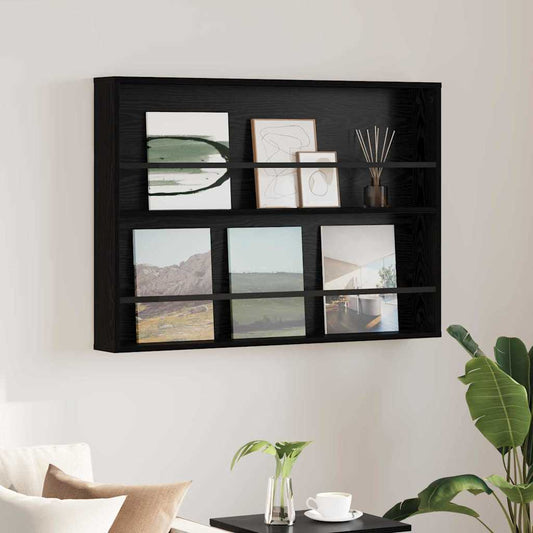 vidaXL Ράφι Περιοδικών Μαύρη Οξυά 100 x 12 x 70 εκ Επεξεργασμένο ξύλο