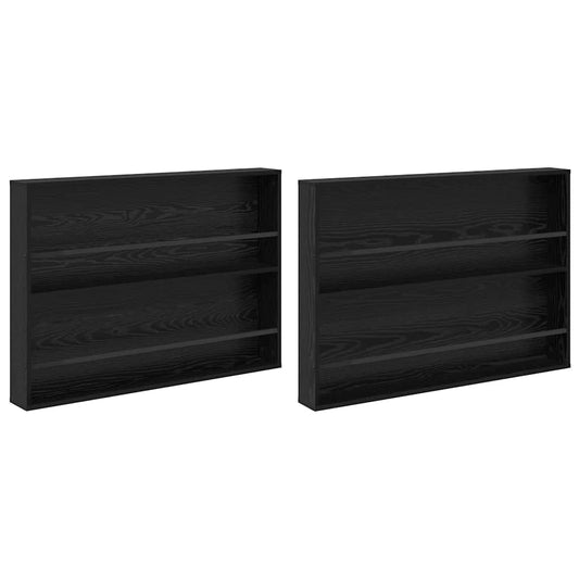 vidaXL Ράφι Περιοδικών με ράφι 2 pcs Μαύρη Οξυά 100 x 12 x 70 εκ