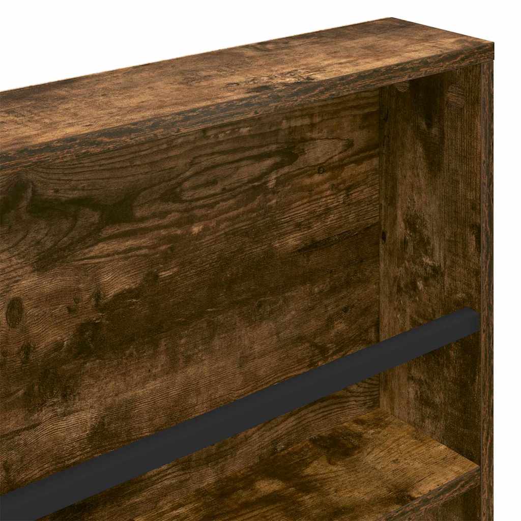 vidaXL Ράφι Περιοδικών με ράφι 2 pcs Καπνιστό Δρύς 100 x 12 x 70 εκ