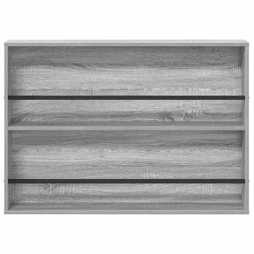 vidaXL Ράφι Περιοδικών με ράφι 2 pcs Γκρίζο Σονομα 100 x 12 x 70 εκ