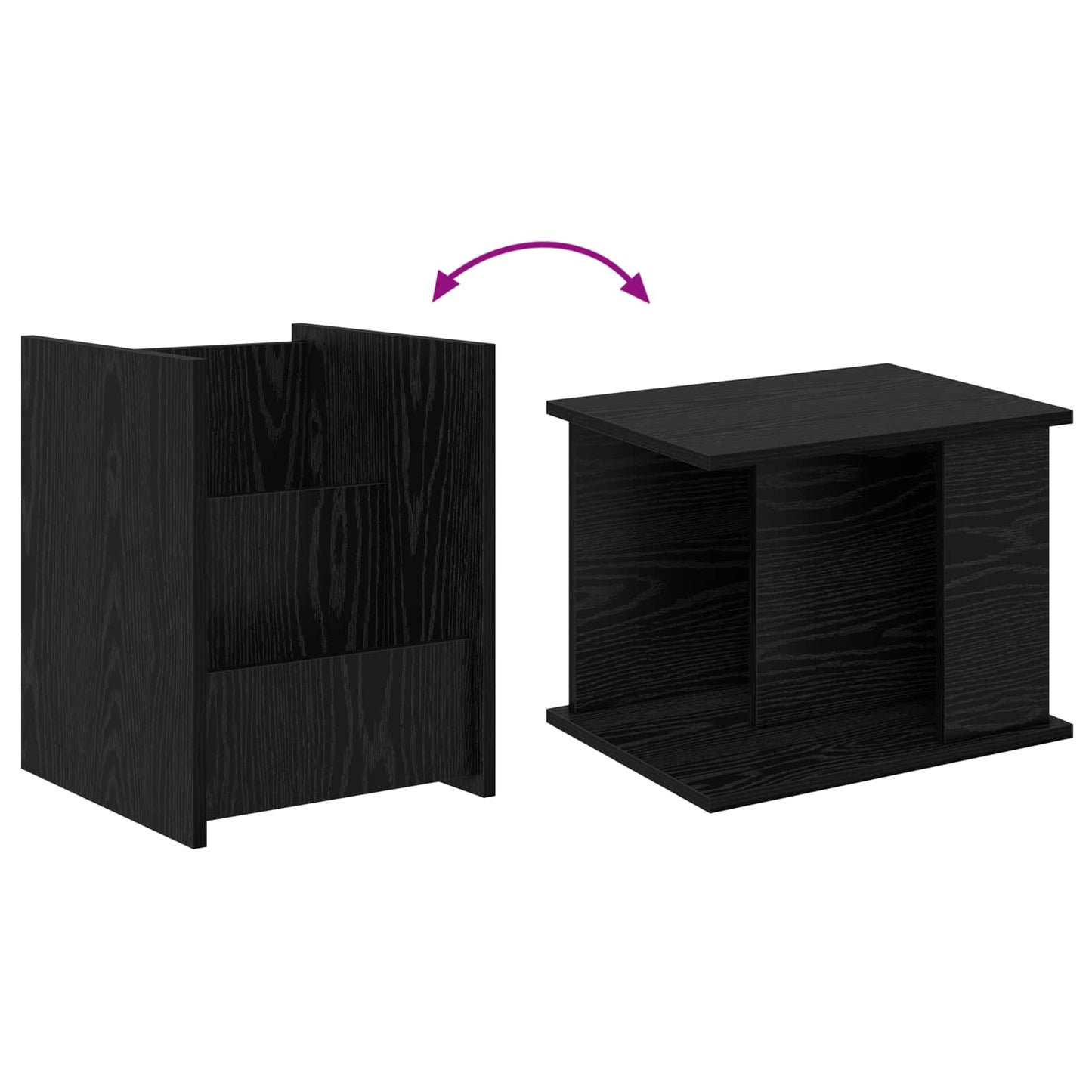 vidaXL Ράφι Περιοδικών Μαύρη Οξυά 35 x 35 x 45 εκ Επεξεργασμένο ξύλο