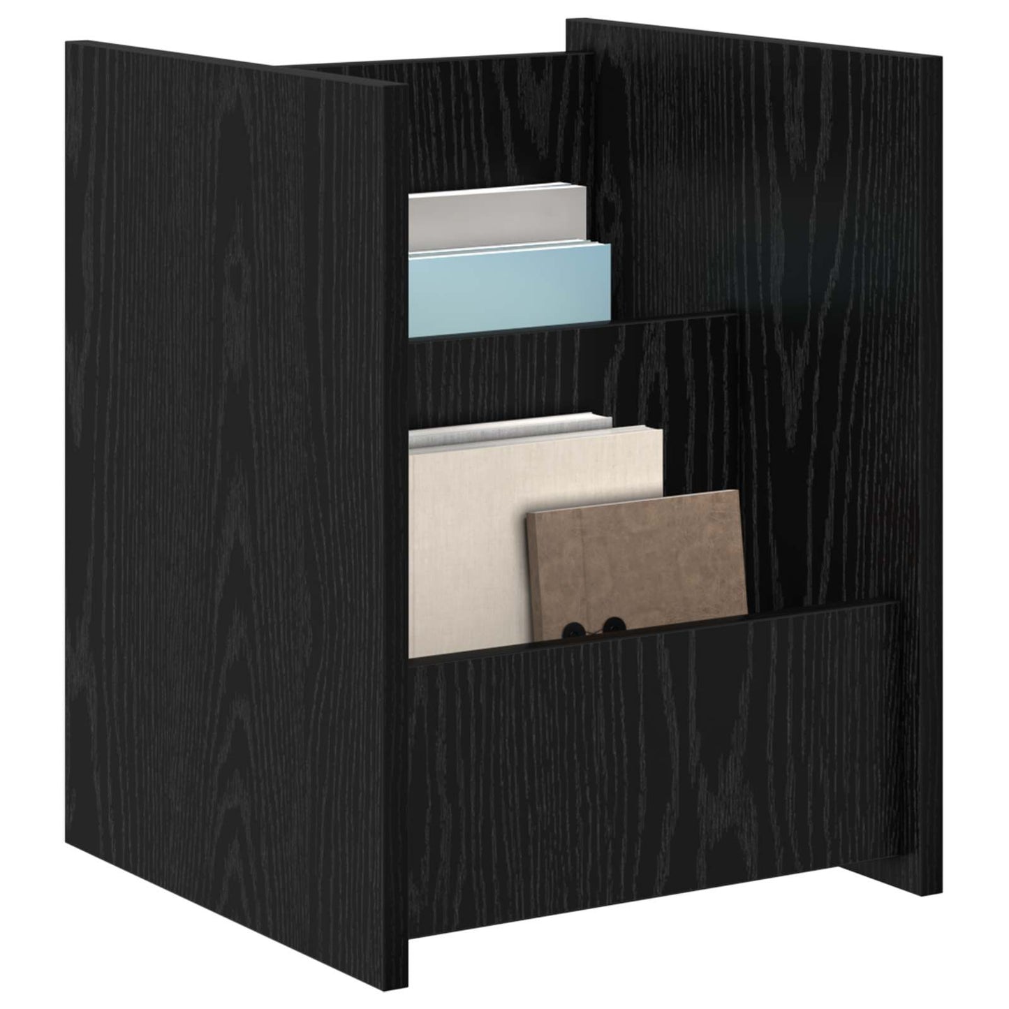 vidaXL Ράφι Περιοδικών Μαύρη Οξυά 35 x 35 x 45 εκ Επεξεργασμένο ξύλο
