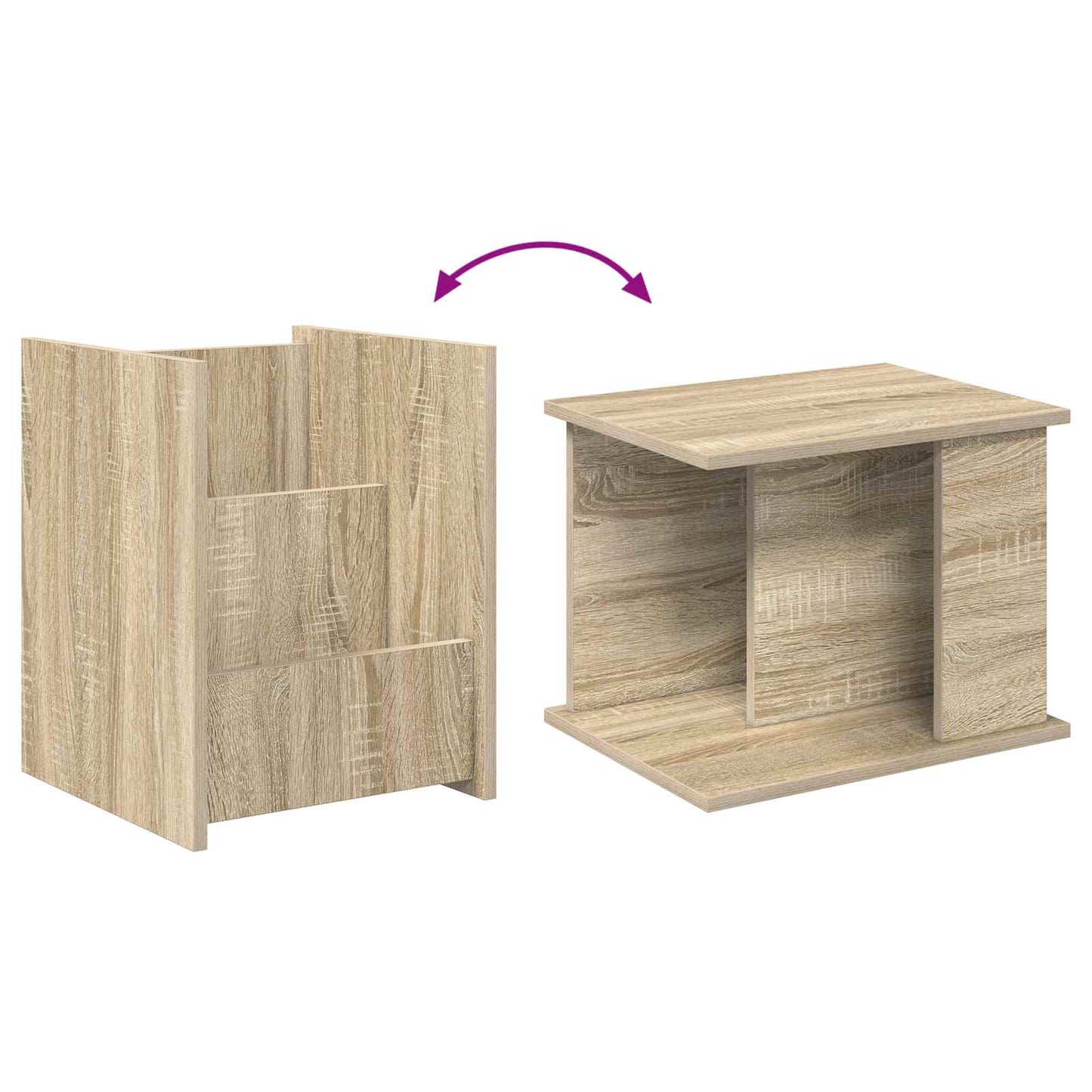 vidaXL Ράφι Περιοδικών Δρύς Sonoma 35 x 35 x 45 εκ Επεξεργασμένο ξύλο