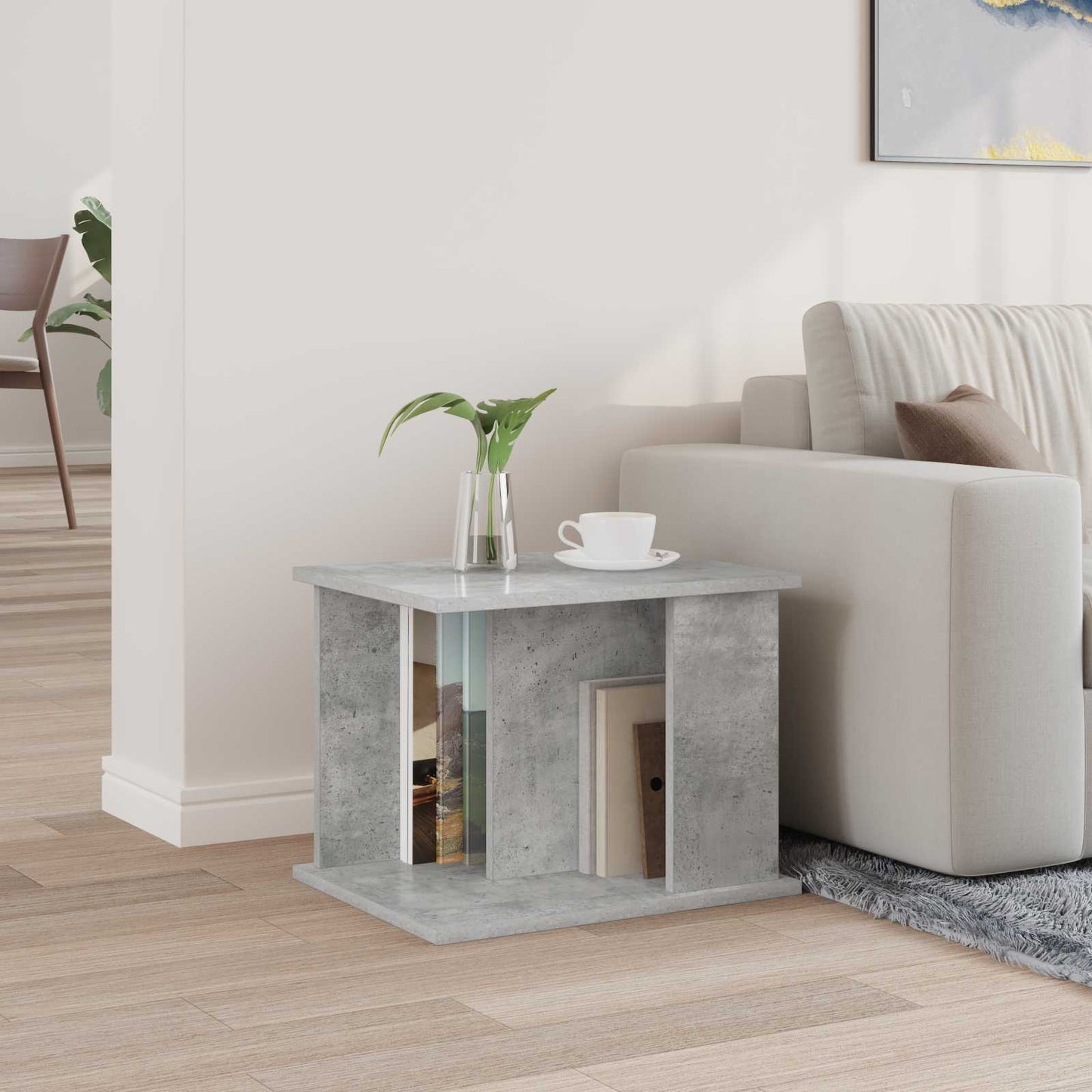 vidaXL Ράφι Περιοδικών Γκρι Μπετόν 35 x 35 x 45 εκ Επεξεργασμένο ξύλο