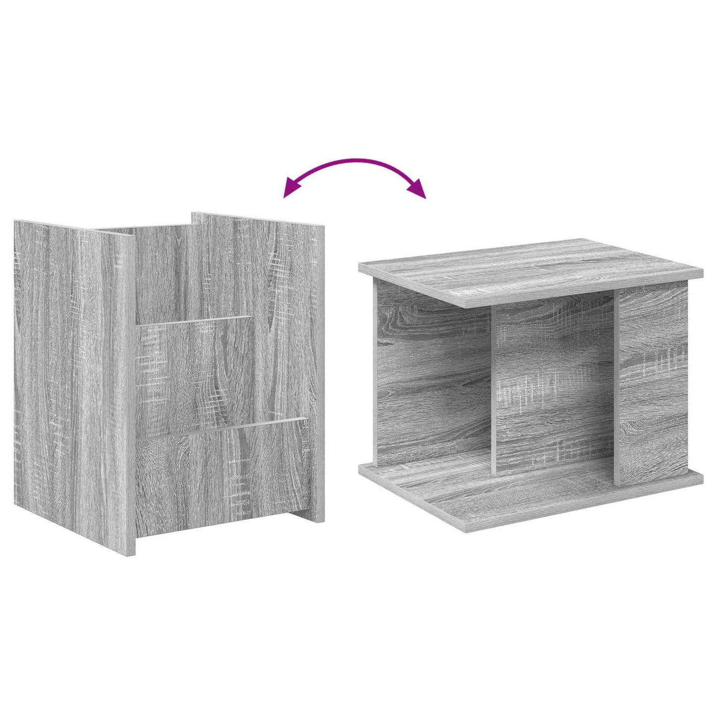 vidaXL Ράφι Περιοδικών με ράφι Γκρίζο Σονομα 35 x 35 x 45 εκ