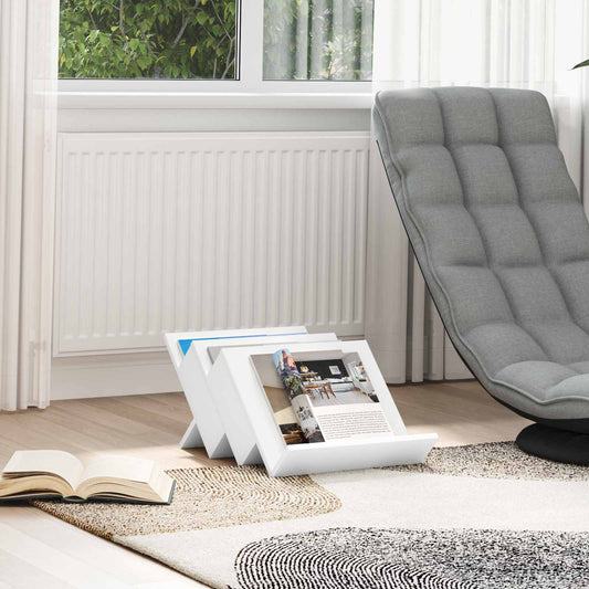 vidaXL Ράφι Περιοδικών Λευκό 53 x 40 x 28.5 εκ Επεξεργασμένο ξύλο