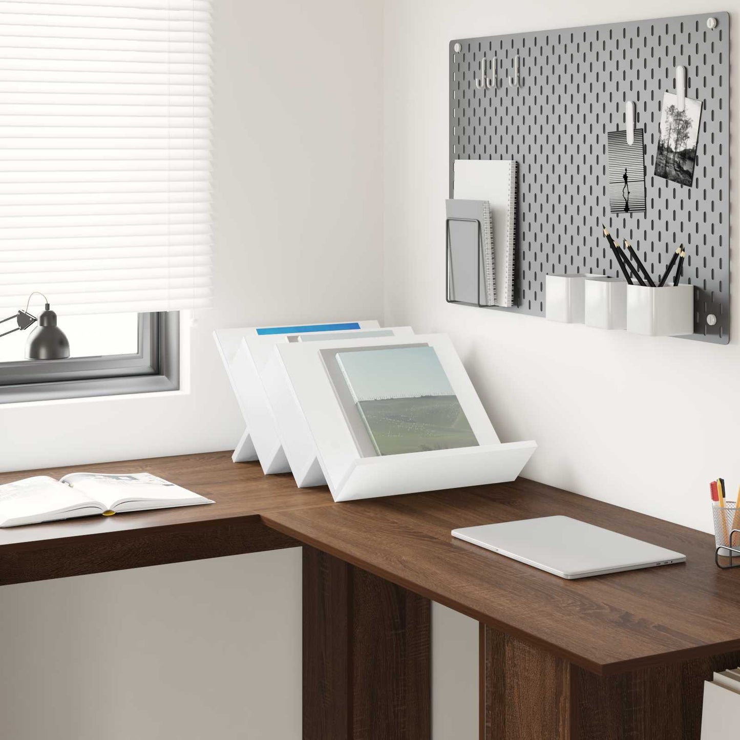 vidaXL Ράφι Περιοδικών Λευκό 53 x 40 x 28.5 εκ Επεξεργασμένο ξύλο