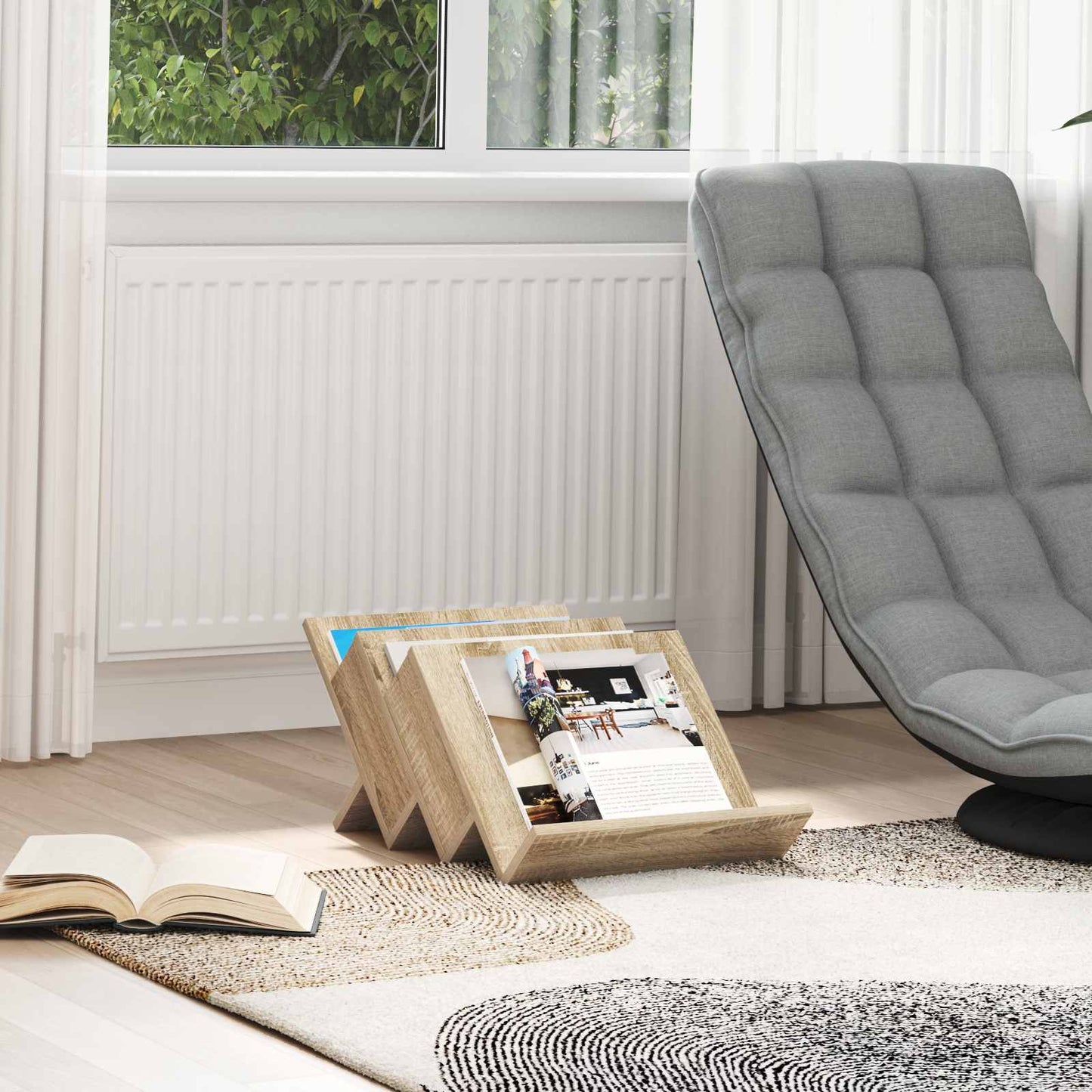 vidaXL Ράφι Περιοδικών με ράφι Δρύς Sonoma 53 x 40 x 28.5 εκ