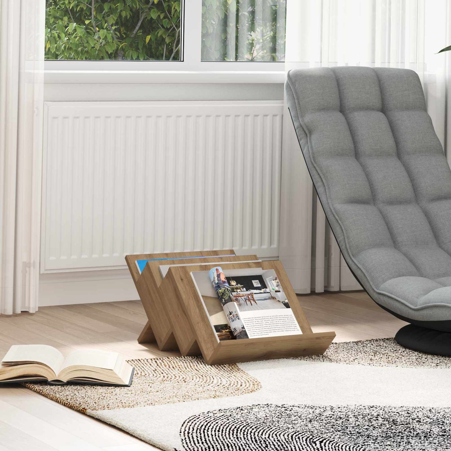 vidaXL Ράφι Περιοδικών με ράφι Artisan Oak 53 x 40 x 28.5 εκ