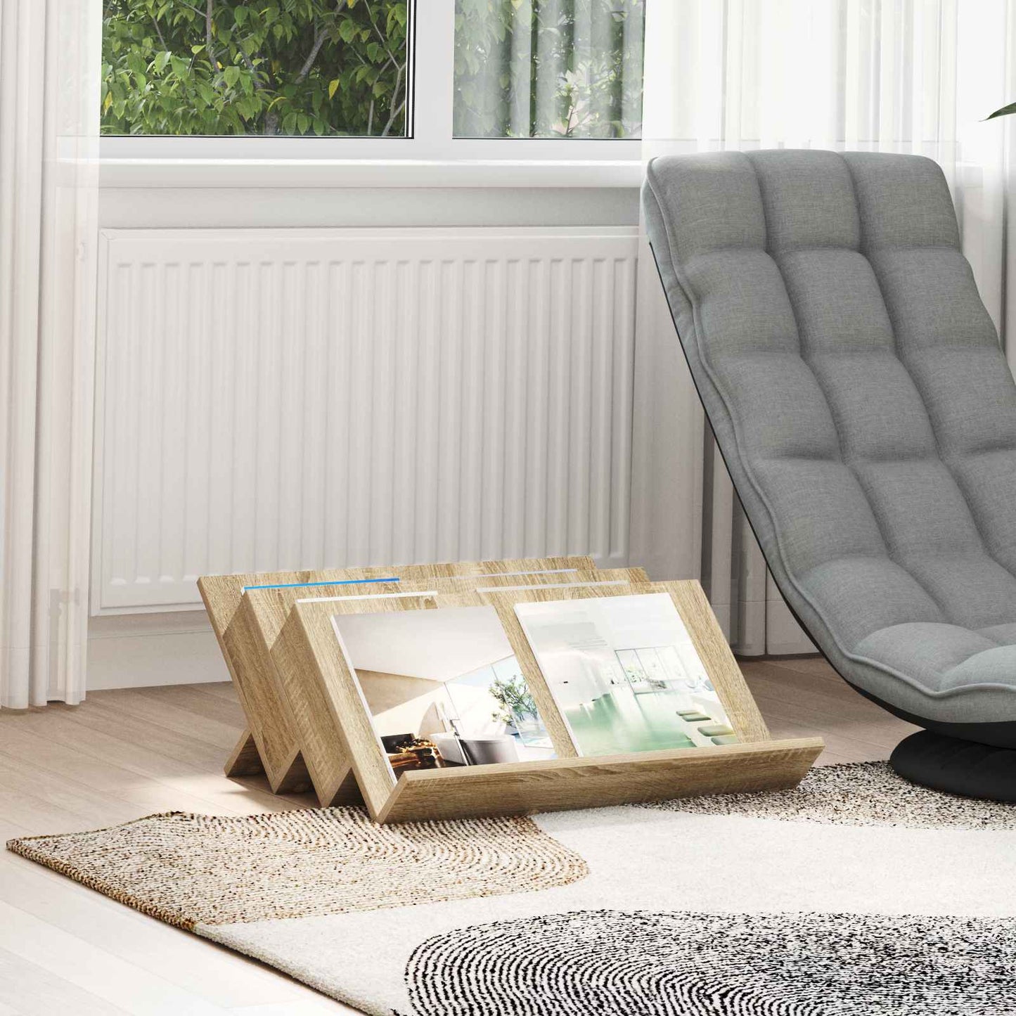 vidaXL Ράφι Περιοδικών με ράφι Δρύς Sonoma 65 x 53 x 28,5 εκ