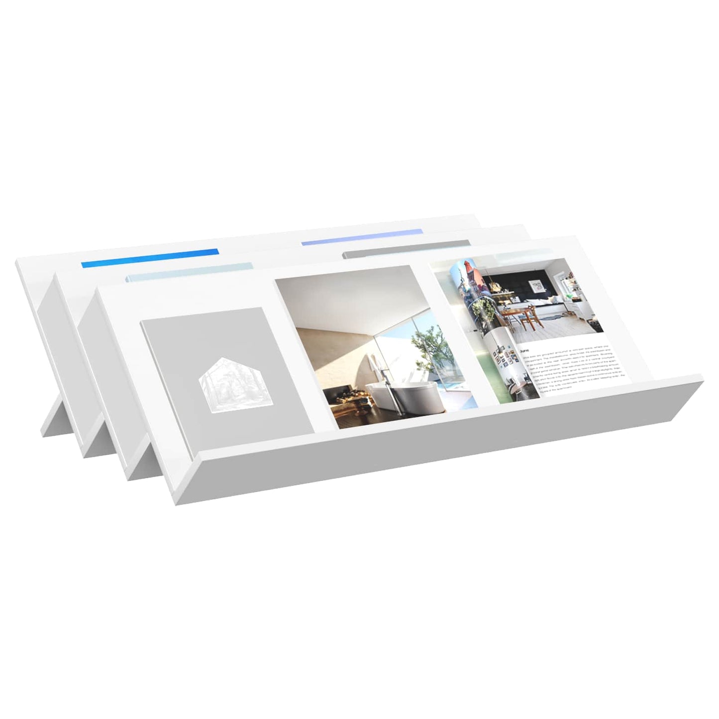 vidaXL Ράφι Περιοδικών Λευκό 90 x 53 x 28,5 εκ Επεξεργασμένο ξύλο