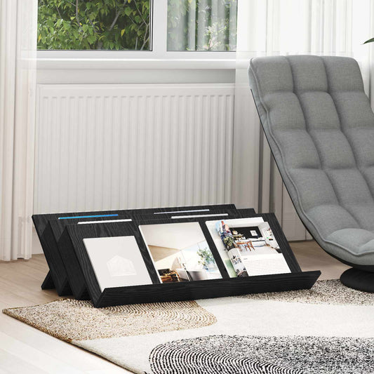 vidaXL Ράφι Περιοδικών Μαύρη Οξυά 90 x 53 x 28,5 εκ Επεξεργασμένο ξύλο