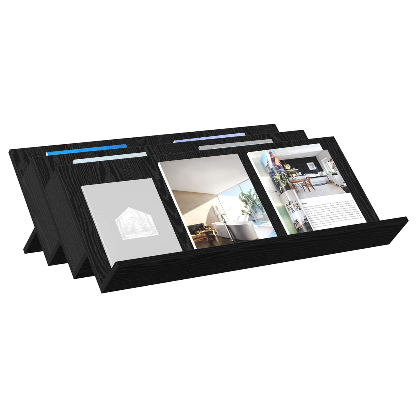 vidaXL Ράφι Περιοδικών Μαύρη Οξυά 90 x 53 x 28,5 εκ Επεξεργασμένο ξύλο