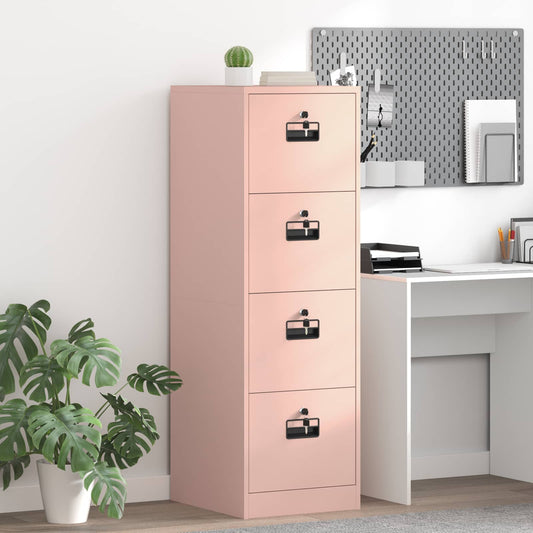 vidaXL Ντουλάπα Αρχείων Ροζ 44 x 50 x 139 εκ Ψυχρής Έλασης Χάλυβας