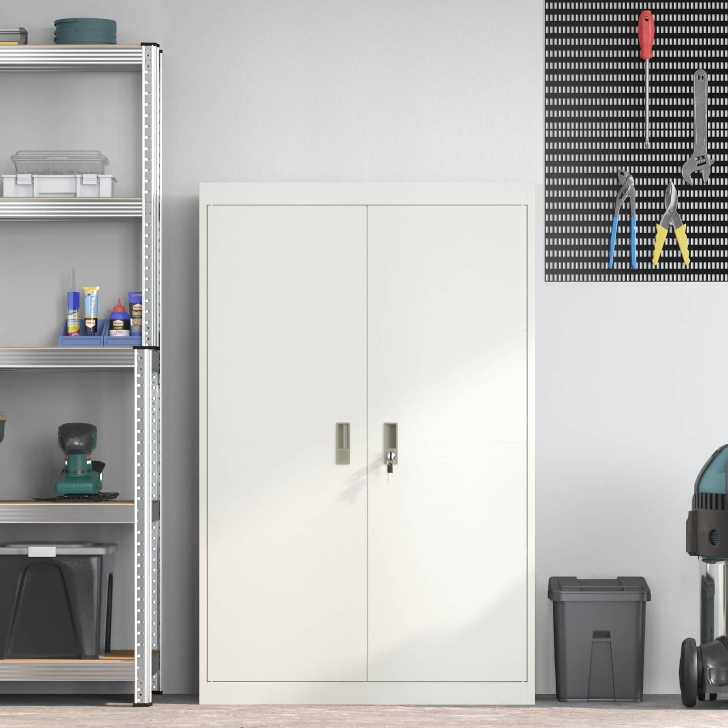 vidaXL Ντουλάπι αποθήκευσης με αποθήκευση 2 pcs Λευκό 90 x 40 x 140 cm