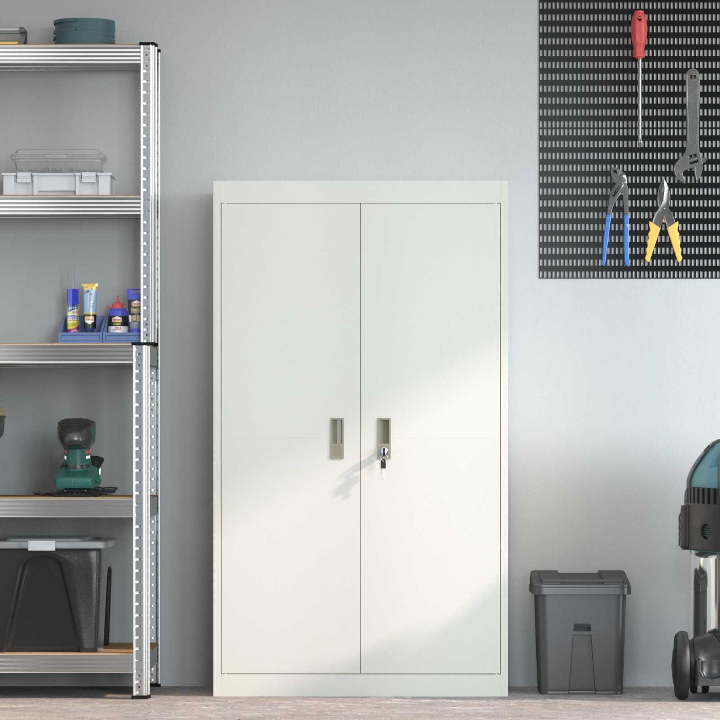 vidaXL Ντουλάπι αποθήκευσης Λευκός 80 x 40 x 140 εκ Ατσάλι