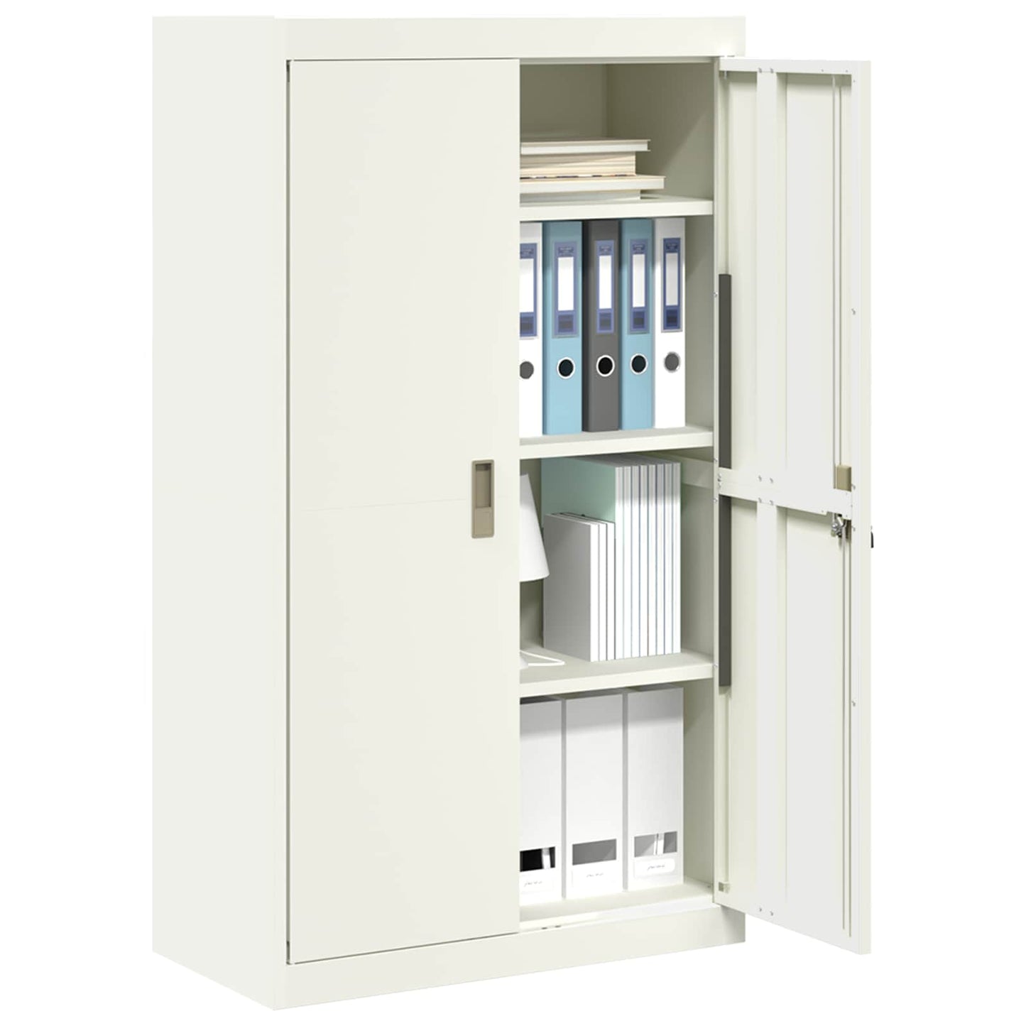 vidaXL Ντουλάπι αποθήκευσης Λευκός 80 x 40 x 140 εκ Ατσάλι