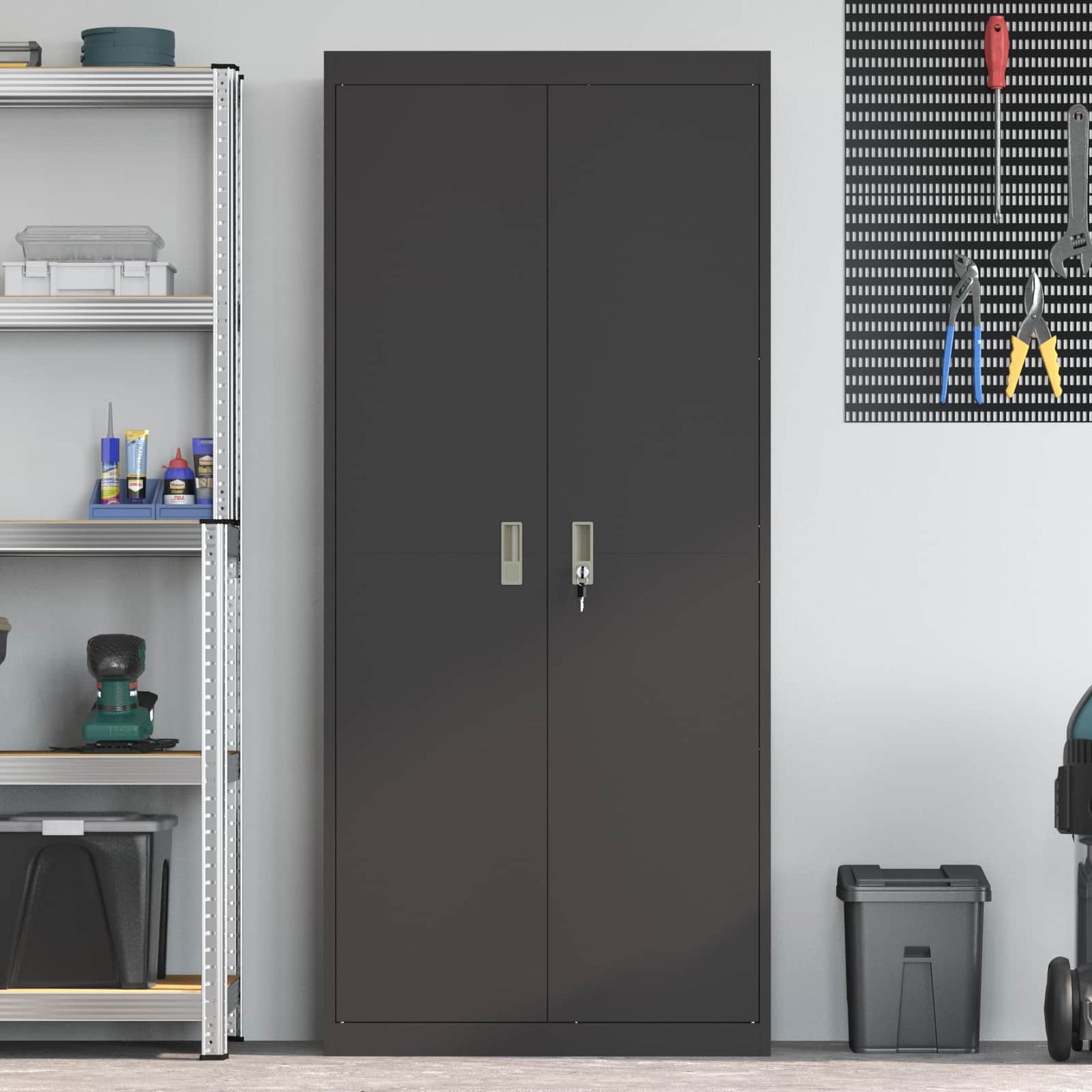 vidaXL Ντουλάπι αποθήκευσης Μαύρο 80 x 40 x 180 εκ Ατσάλι