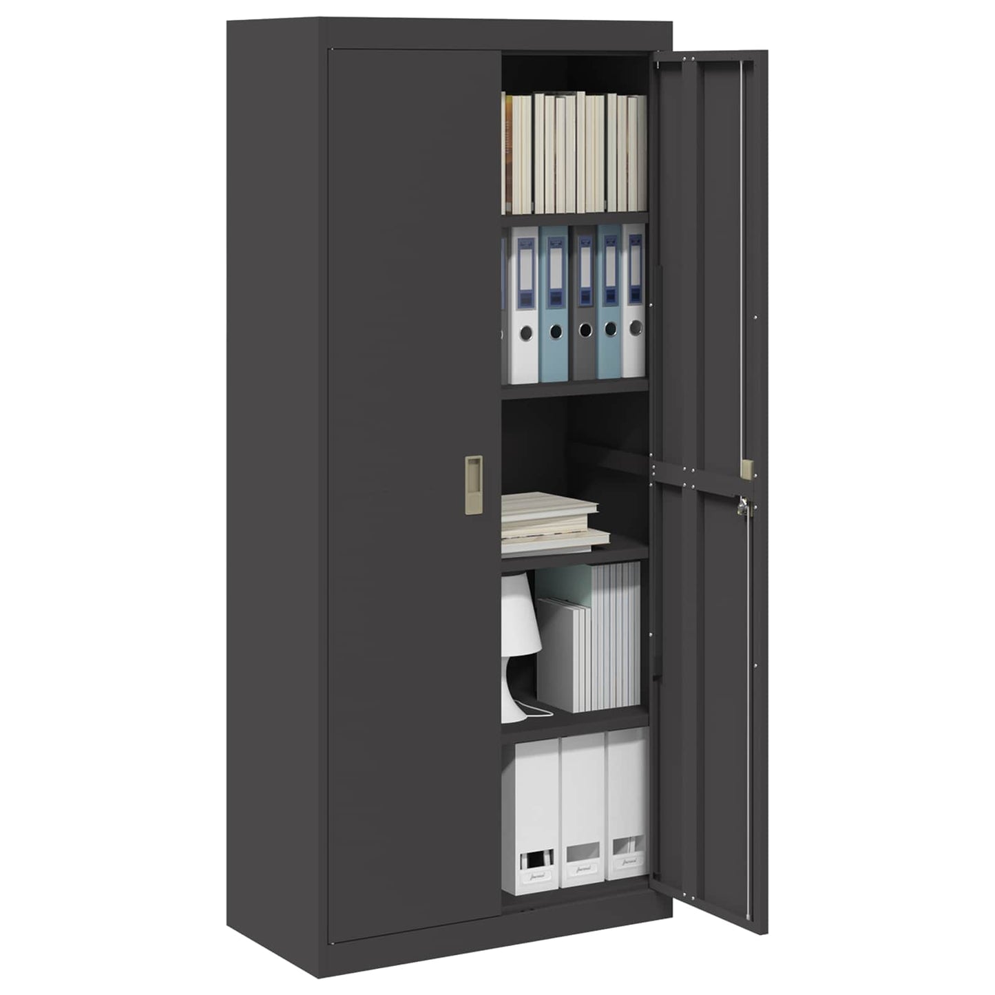 vidaXL Ντουλάπι αποθήκευσης Μαύρο 80 x 40 x 180 εκ Ατσάλι