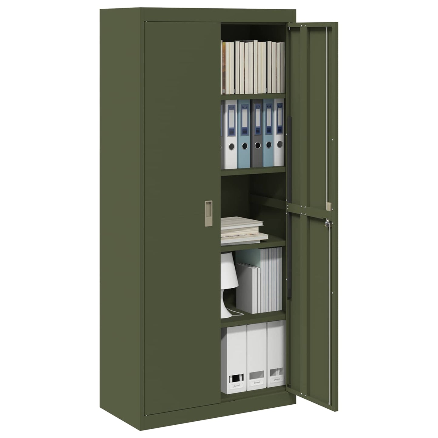 vidaXL Ντουλάπι αποθήκευσης Ελιά Πράσινη 80 x 40 x 180 εκ Ατσάλι