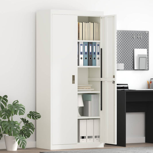 vidaXL Ντουλάπι αποθήκευσης Λευκός 80 x 40 x 180 εκ Ατσάλι