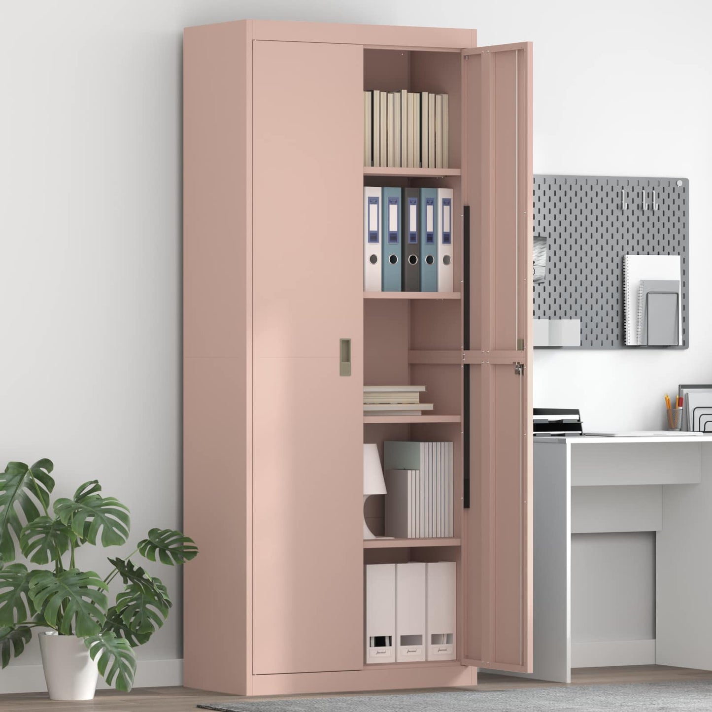 vidaXL Ντουλάπι αποθήκευσης Ροζ 80 x 40 x 200 εκ Ατσάλι