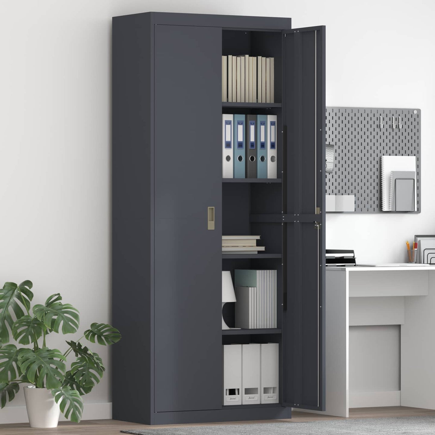vidaXL Ντουλάπι αποθήκευσης Ανθρακί 80 x 40 x 200 εκ Ατσάλι