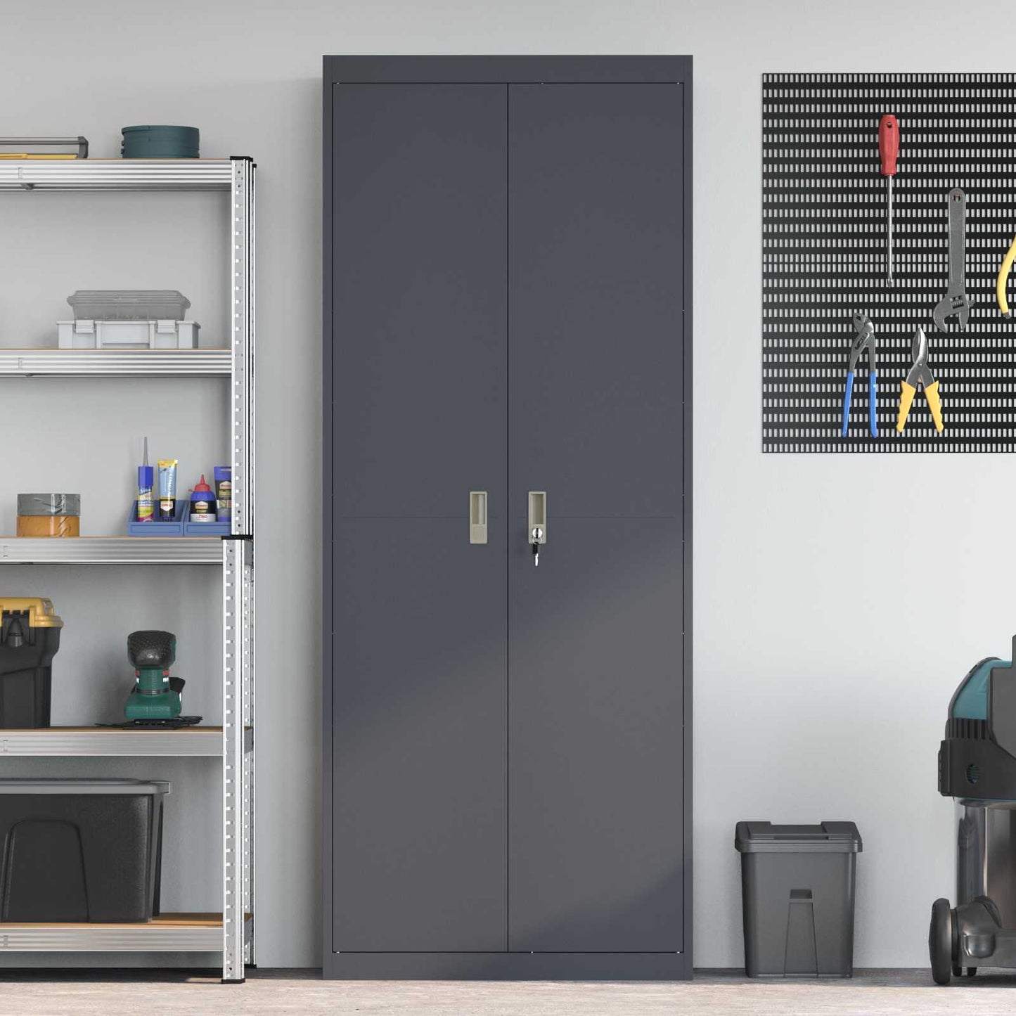 vidaXL Ντουλάπι αποθήκευσης Ανθρακί 80 x 40 x 200 εκ Ατσάλι