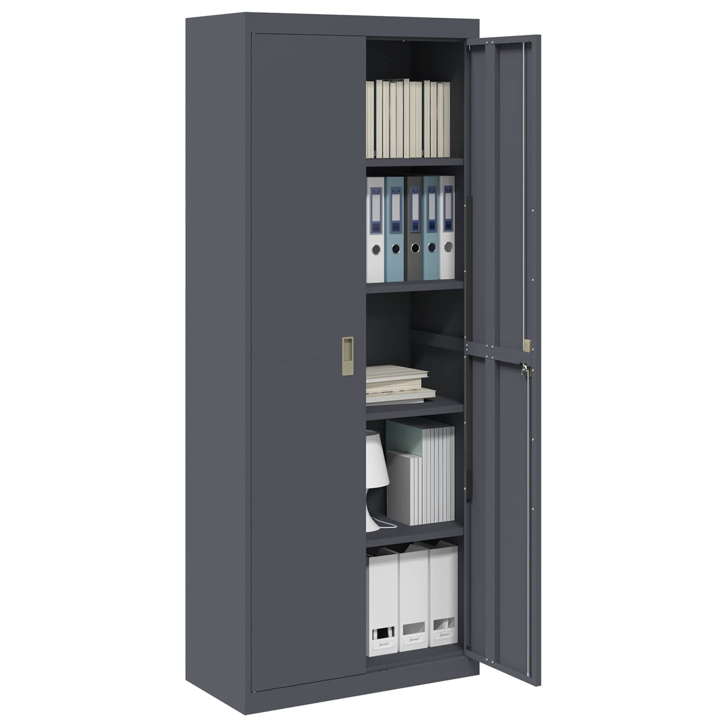 vidaXL Ντουλάπι αποθήκευσης Ανθρακί 80 x 40 x 200 εκ Ατσάλι