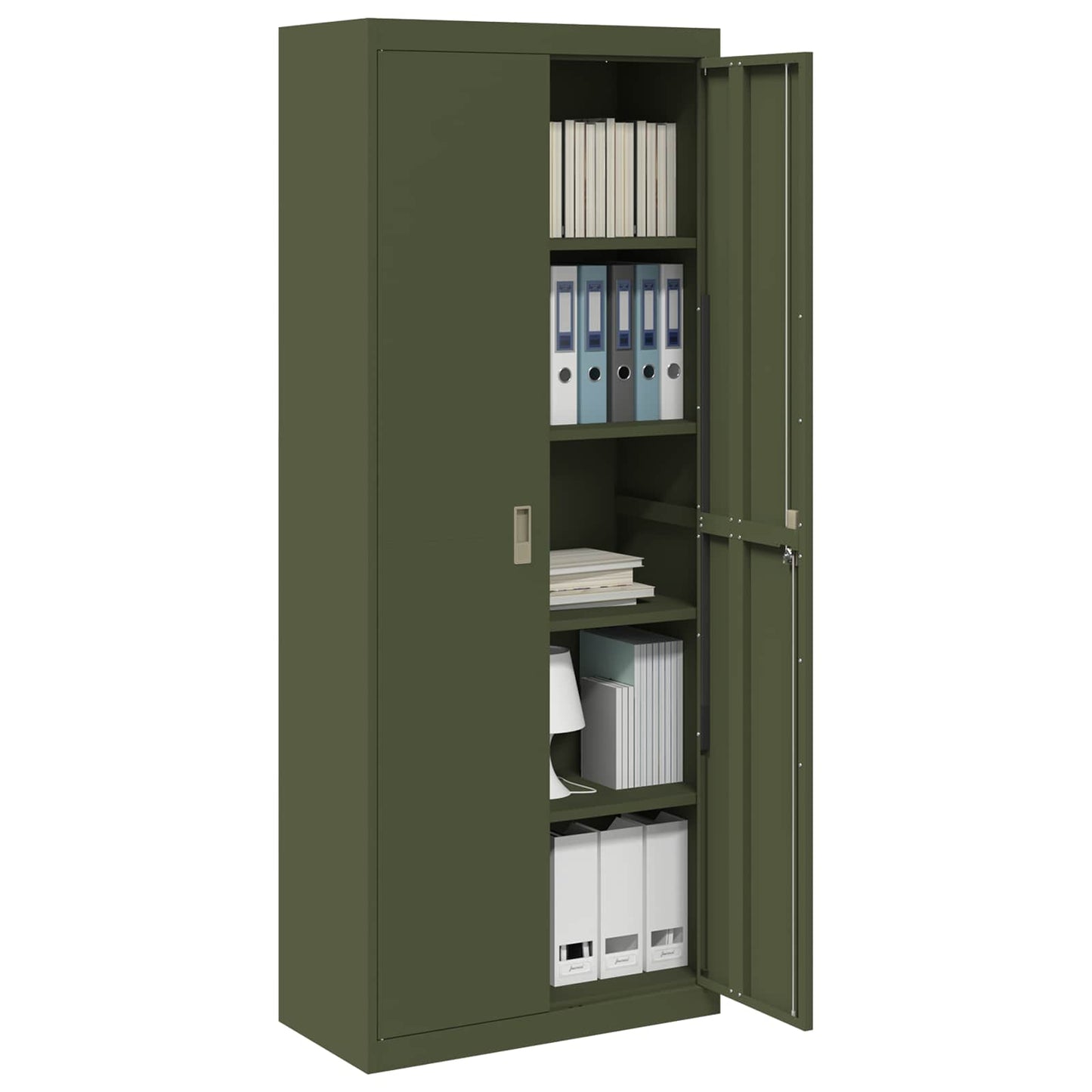 vidaXL Ντουλάπι αποθήκευσης Ελιά Πράσινη 80 x 40 x 200 εκ Ατσάλι