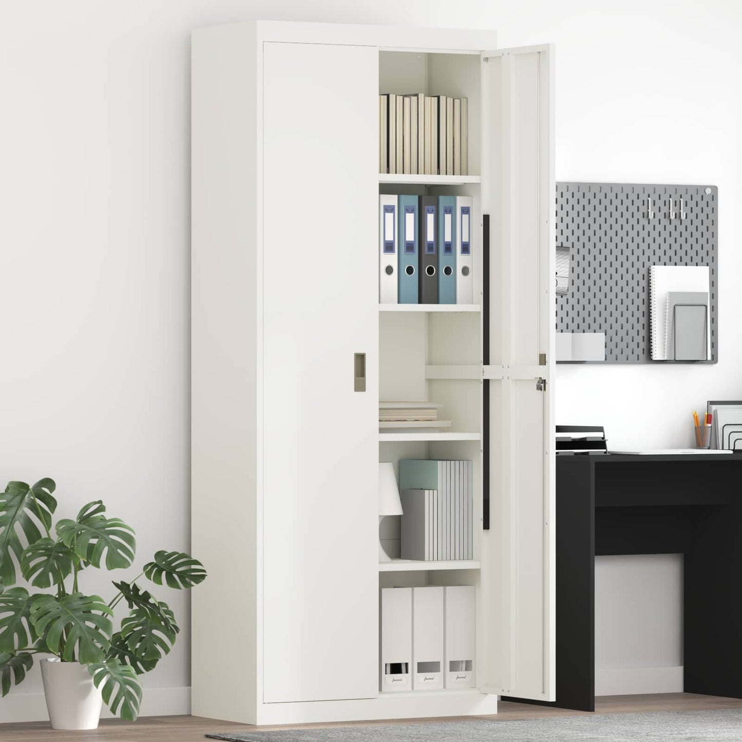 vidaXL Ντουλάπι αποθήκευσης Λευκός 80 x 40 x 200 εκ Ατσάλι