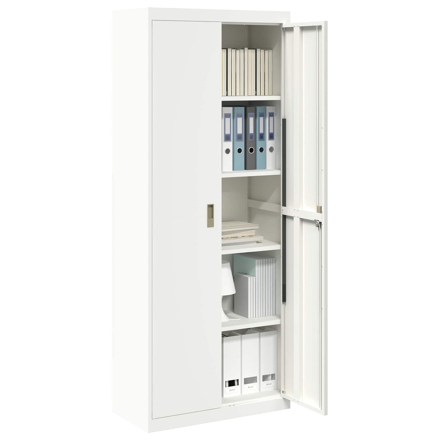 vidaXL Ντουλάπι αποθήκευσης Λευκός 80 x 40 x 200 εκ Ατσάλι