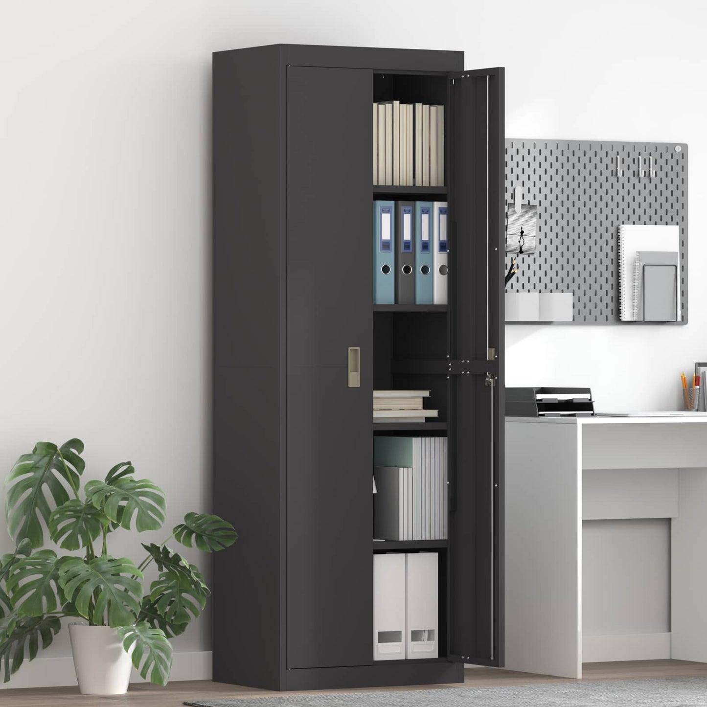 vidaXL Ντουλάπι αποθήκευσης Μαύρο 60 x 40 x 180 εκ Ατσάλι