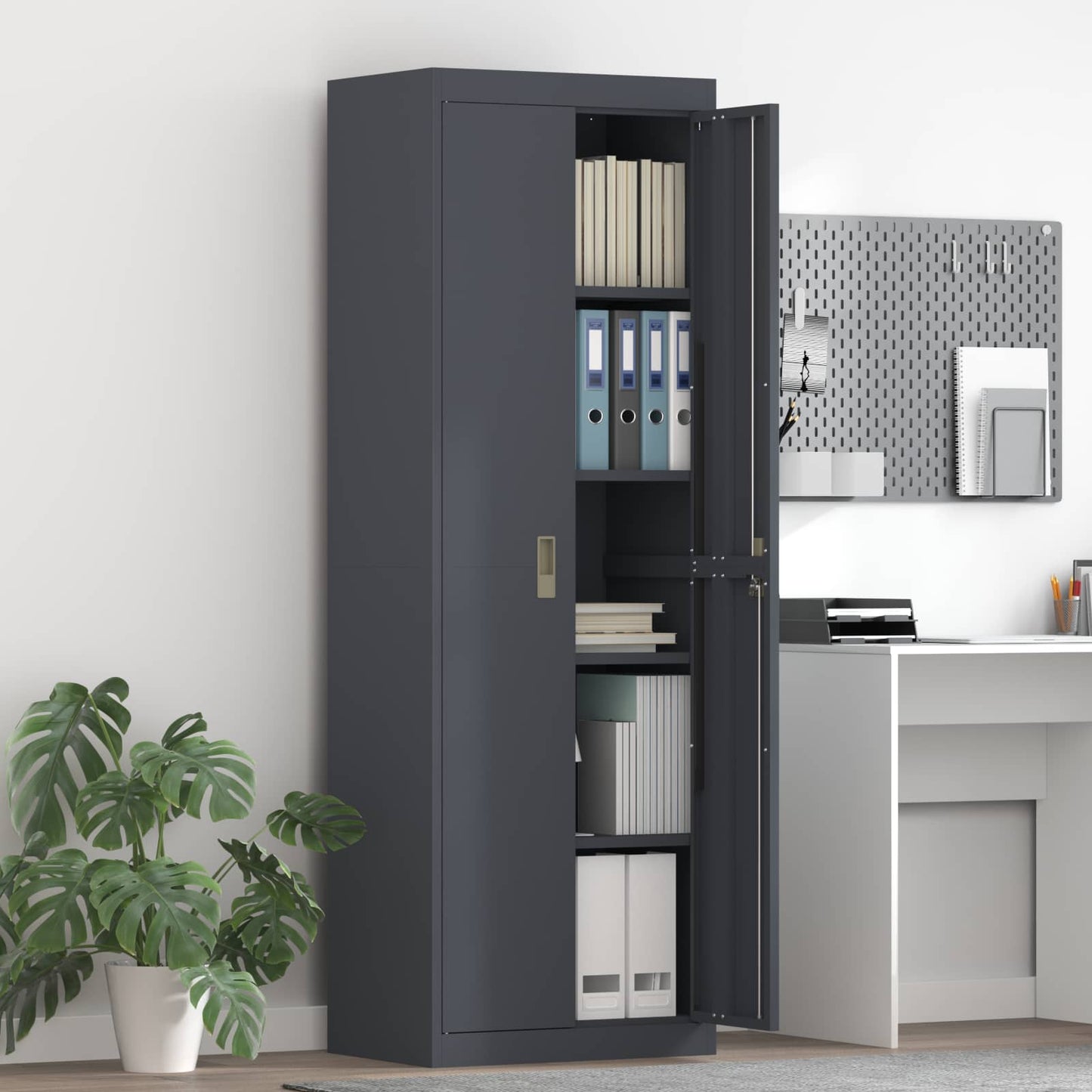 vidaXL Ντουλάπι αποθήκευσης Ανθρακί 60 x 40 x 180 εκ Ατσάλι