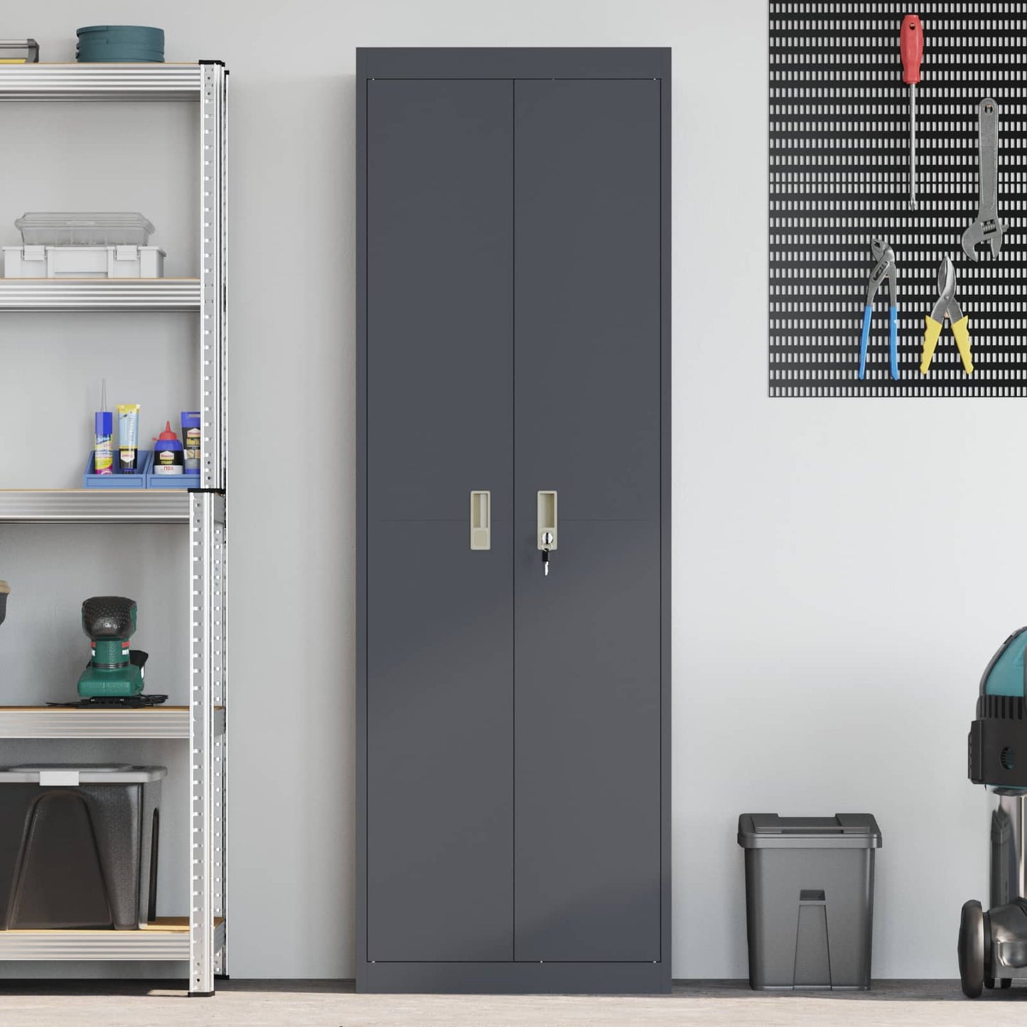 vidaXL Ντουλάπι αποθήκευσης Ανθρακί 60 x 40 x 180 εκ Ατσάλι