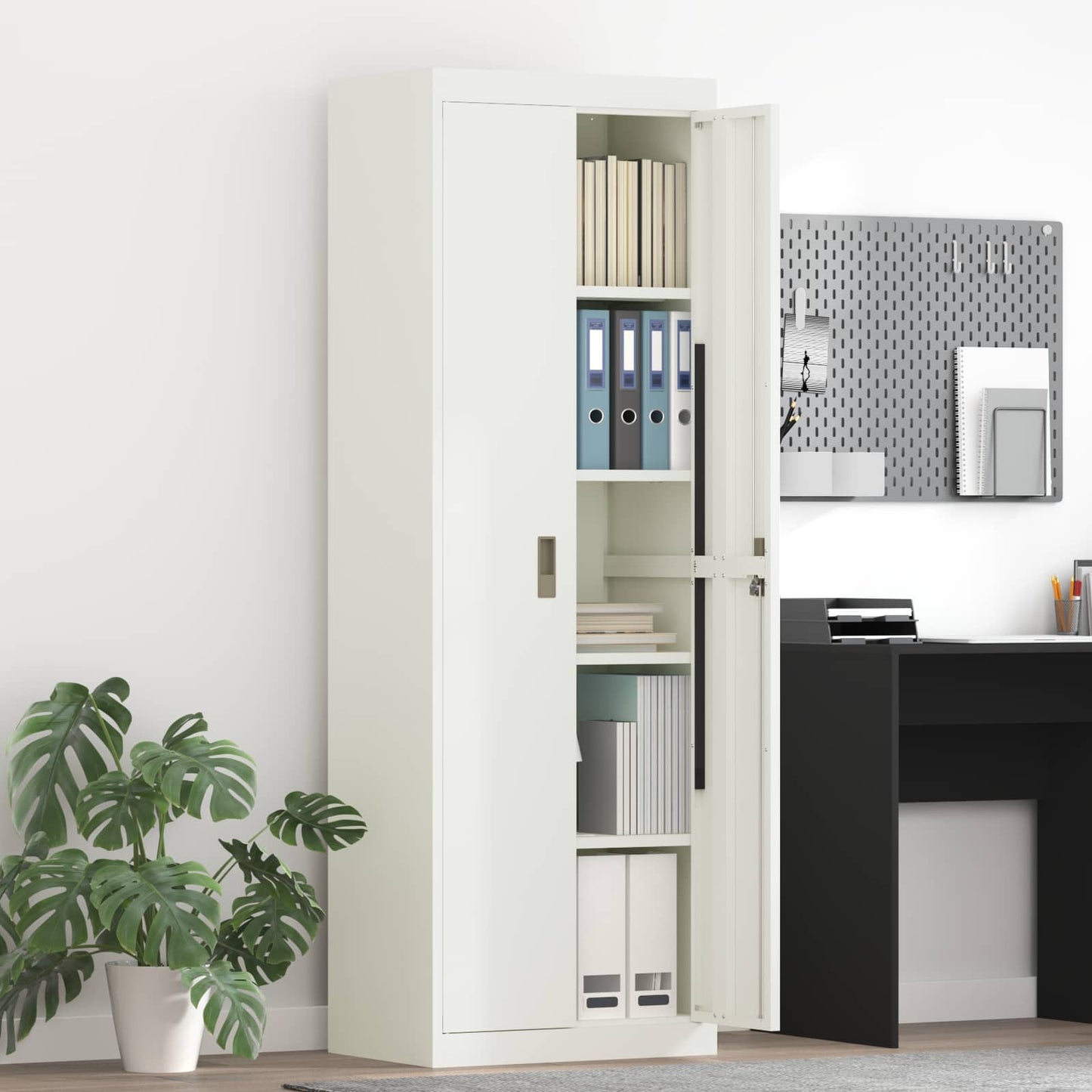 vidaXL Ντουλάπι αποθήκευσης Λευκός 60 x 40 x 180 εκ Ατσάλι