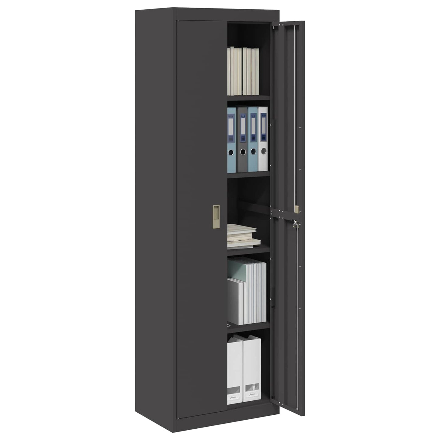 vidaXL Ντουλάπι αποθήκευσης Μαύρο 60 x 40 x 200 εκ Ατσάλι