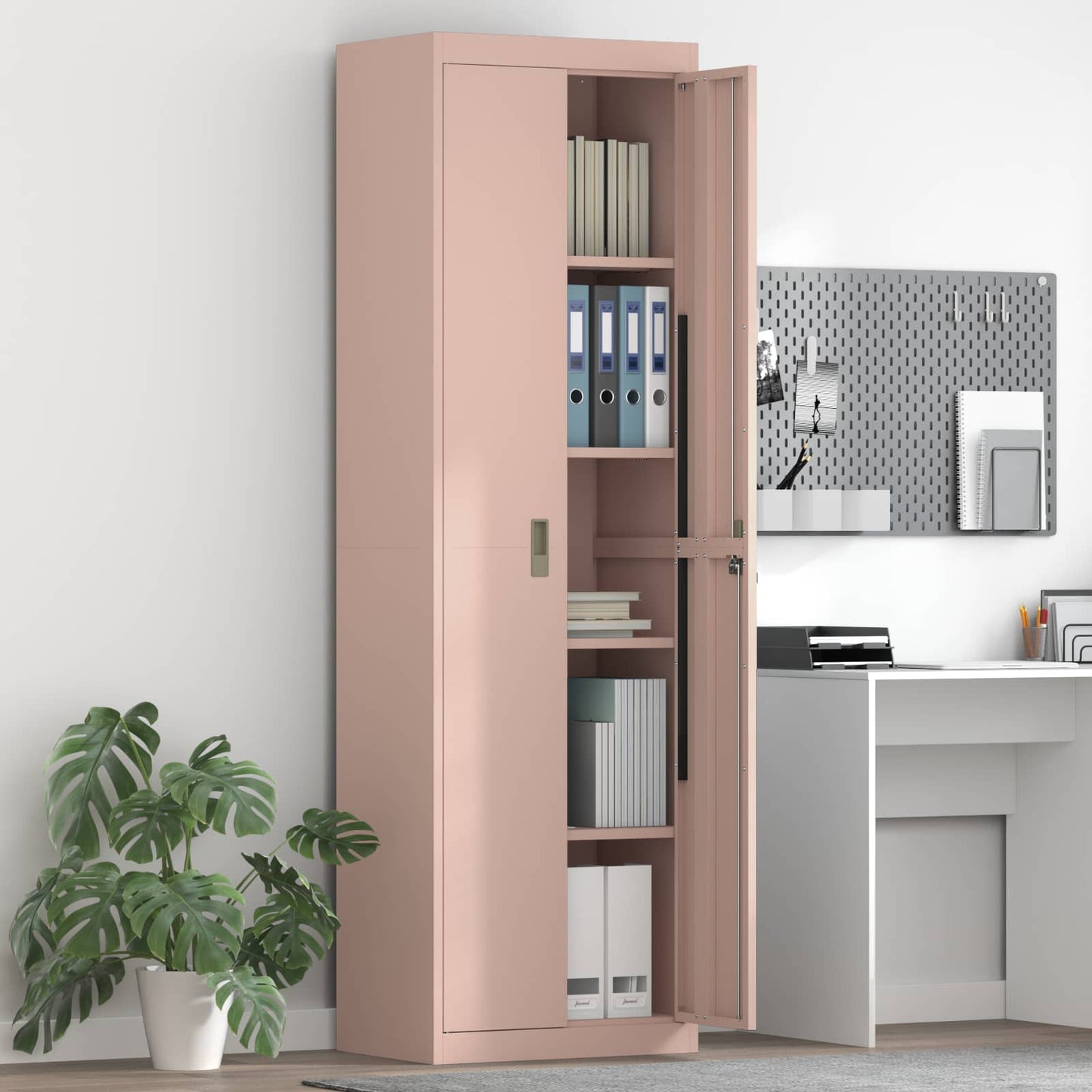 vidaXL Ντουλάπι αποθήκευσης Ροζ 60 x 40 x 200 εκ Ατσάλι